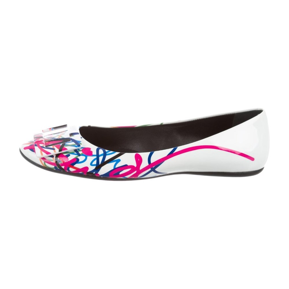 ROGER VIVIER Graffiti Patent Leather Flats IT 37.5